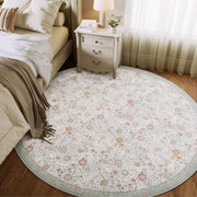 Floral Soft & Stain Resistant Non-Slip Vintage Washable Area Rug Indoor Beige Gray