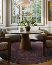 Vintage Washable Soft & Stain Resistant Area Rug Carpets Red Burgundy