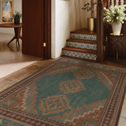 Vintage Washable Soft & Stain Resistant Area Rug Carpets Light Brown Tan