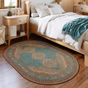 Vintage Washable Soft & Stain Resistant Area Rug Carpets Light Brown Tan