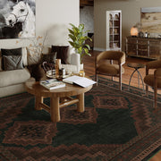 Vintage Washable Soft & Stain Resistant Area Rug Carpets Dark Brown