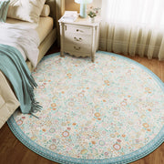 Floral Non-Slip Vintage Washable Soft & Stain Resistant Area Rug green Blue