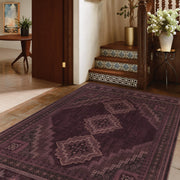 Vintage Washable Soft & Stain Resistant Area Rug Carpets Red Burgundy