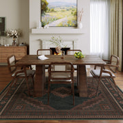 Vintage Washable Soft & Stain Resistant Area Rug Carpets Dark Brown