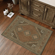 Vintage Area Rug Abstract Washable Non-Slip Soft & Stain Resistant Area Rug Brown Gray