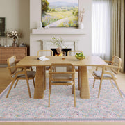 Floral Non-Slip Vintage Washable Colorful Soft & Stain Resistant Area Rug Pink