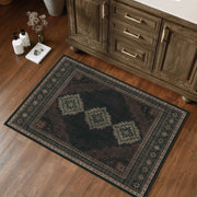 Vintage Washable Soft & Stain Resistant Area Rug Carpets Black Brown