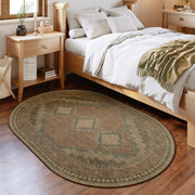 Vintage Area Rug Abstract Washable Non-Slip Soft & Stain Resistant Area Rug Brown Gray