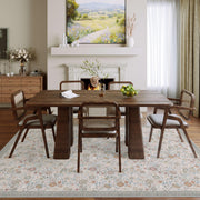 Floral Soft & Stain Resistant Non-Slip Vintage Washable Area Rug Indoor Beige Gray