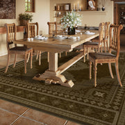 Vintage Washable Soft & Stain Resistant Area Rug Carpets Brown Yellow