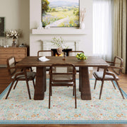 Floral Non-Slip Vintage Washable Soft & Stain Resistant Area Rug green Blue