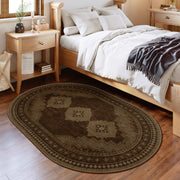 Vintage Washable Soft & Stain Resistant Area Rug Carpets Brown Yellow