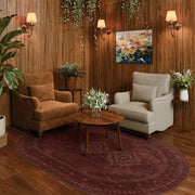 Vintage Washable Soft & Stain Resistant Area Rug Carpets Crimson Red