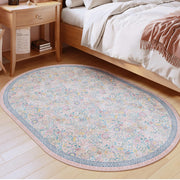 Floral Non-Slip Vintage Washable Colorful Soft & Stain Resistant Area Rug Pink