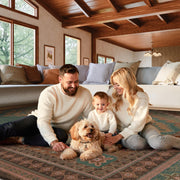 Vintage Washable Soft & Stain Resistant Area Rug Carpets Light Brown Tan