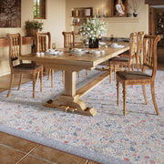 Floral Non-Slip Vintage Washable Soft & Stain Resistant Area Rug Indoor Purple