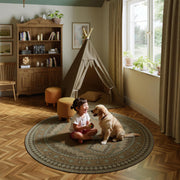 Vintage Area Rug Abstract Washable Non-Slip Soft & Stain Resistant Area Rug Brown Gray