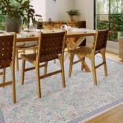Floral Non-Slip Vintage Washable Colorful Soft & Stain Resistant Area Rug Pink