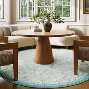 Floral Non-Slip Vintage Washable Soft & Stain Resistant Area Rug green Blue