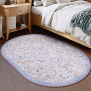 Floral Non-Slip Vintage Washable Soft & Stain Resistant Area Rug Indoor Purple