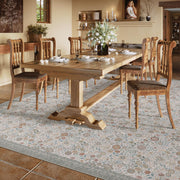 Floral Soft & Stain Resistant Non-Slip Vintage Washable Area Rug Indoor Beige Gray