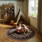 Vintage Washable Carpets Soft & Stain Resistant area Rug Brown White Gray