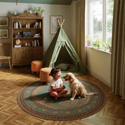 Vintage Washable Soft & Stain Resistant Area Rug Carpets Light Brown Tan