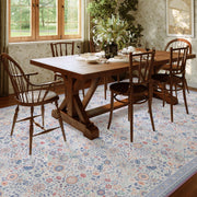 Floral Non-Slip Vintage Washable Soft & Stain Resistant Area Rug Indoor Purple