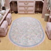 Floral Non-Slip Vintage Washable Colorful Soft & Stain Resistant Area Rug Pink