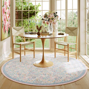 Floral Non-Slip Vintage Washable Colorful Soft & Stain Resistant Area Rug Pink