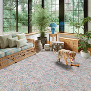 Floral Non-Slip Vintage Washable Colorful Soft & Stain Resistant Area Rug Pink