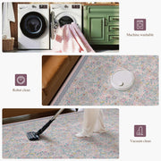 Floral Non-Slip Vintage Washable Colorful Soft & Stain Resistant Area Rug Pink