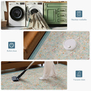 Floral Non-Slip Vintage Washable Soft & Stain Resistant Area Rug green Blue
