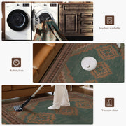 Vintage Washable Soft & Stain Resistant Area Rug Carpets Light Brown Tan