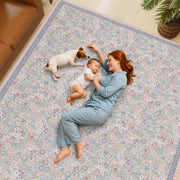 Floral Non-Slip Vintage Washable Colorful Soft & Stain Resistant Area Rug Pink