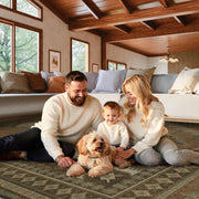 Vintage Area Rug Abstract Washable Non-Slip Soft & Stain Resistant Area Rug Brown Gray