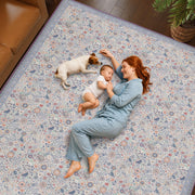 Floral Non-Slip Vintage Washable Soft & Stain Resistant Area Rug Indoor Purple